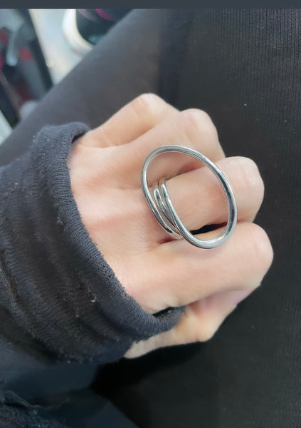 Anello regolabile argento 925 cerchio grande
