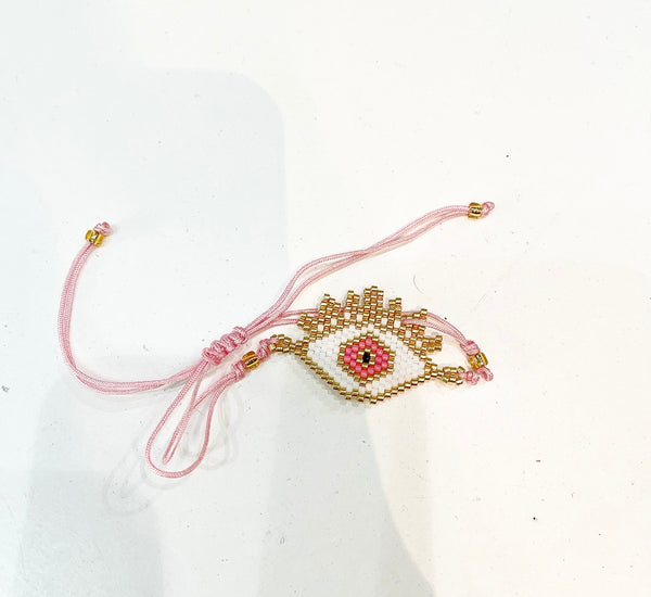 Bracciale cavigliera occhio perline vari colori