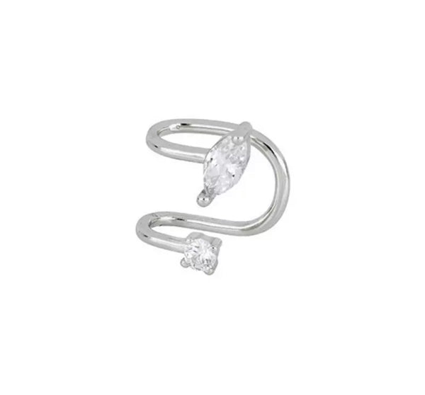 Mono earcuff argento 925 con crystal