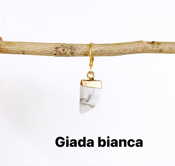 Mono orecchino dentino pietra vari colori