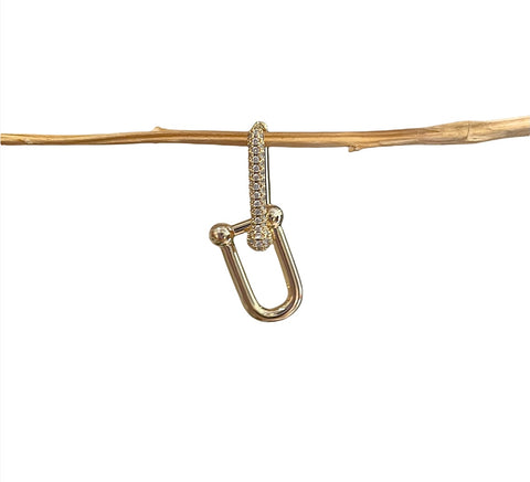 Mono orecchino catena  Chain diamantata