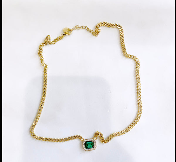Collana charms punto luce quadrato groumette vari colori