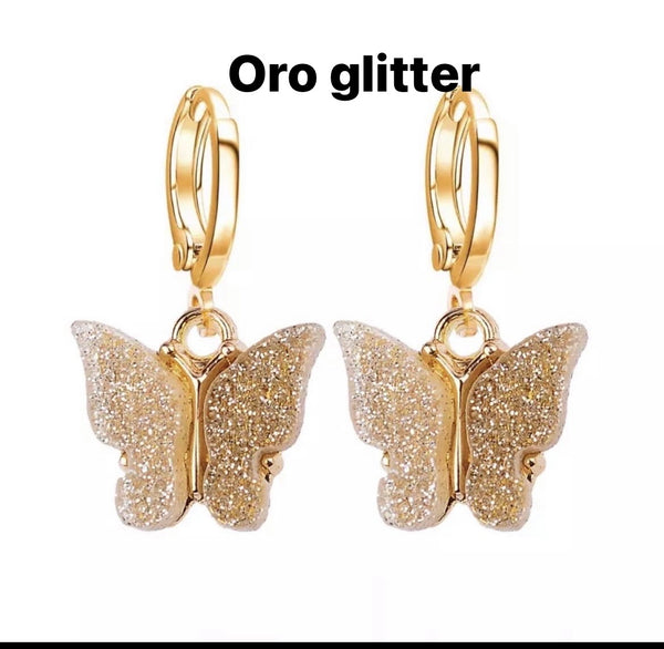 Mono orecchino farfalla madreperla vari colori