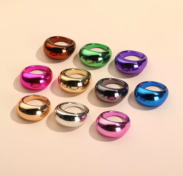 Anello resina metallizzata fede cicciotta