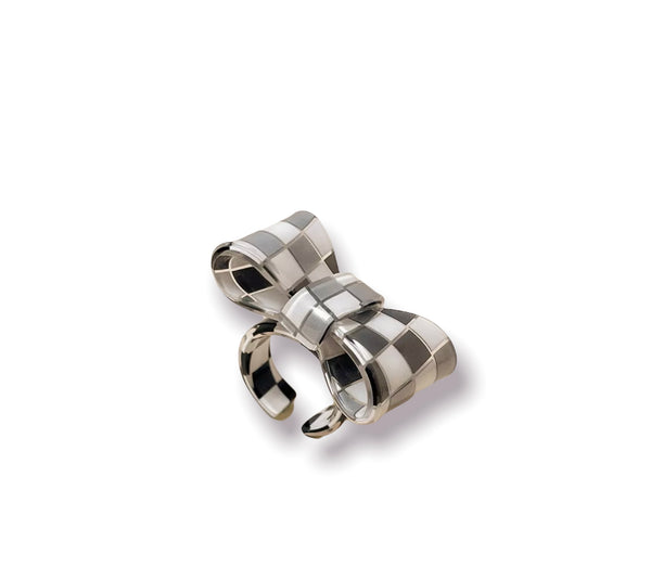 Anello resina fiocco vicky quadretti