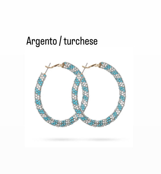 Coppia orecchini bling bling fantasia vari colori