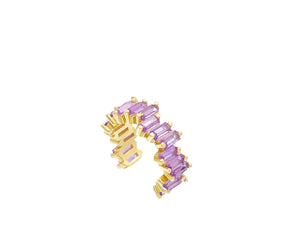 Mono earcuff argento 925 con giro barrette  crystal