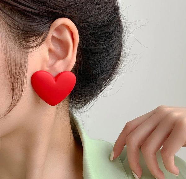 Coppia orecchini cuore resina argento 925