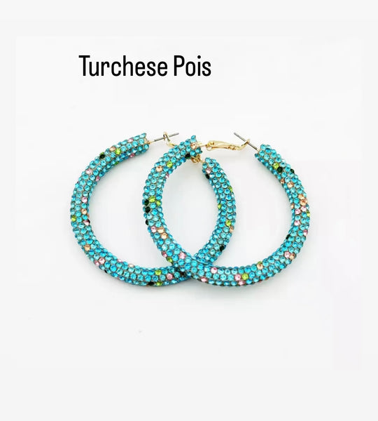 Coppia orecchini bling bling fantasia vari colori
