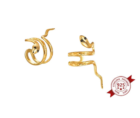 Mono earcuff serpente argento 925