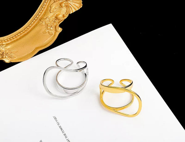 Anello doppio strato regolabile argento 925