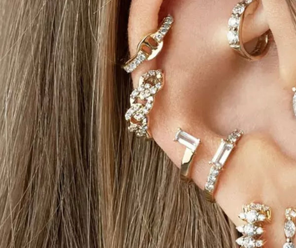 Mono earcuff argento 925 crystal barretta
