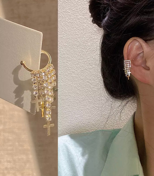 Mono earcuff crystal tennis  e croci