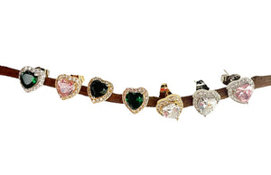 Mono orecchino cuore crystal lobo