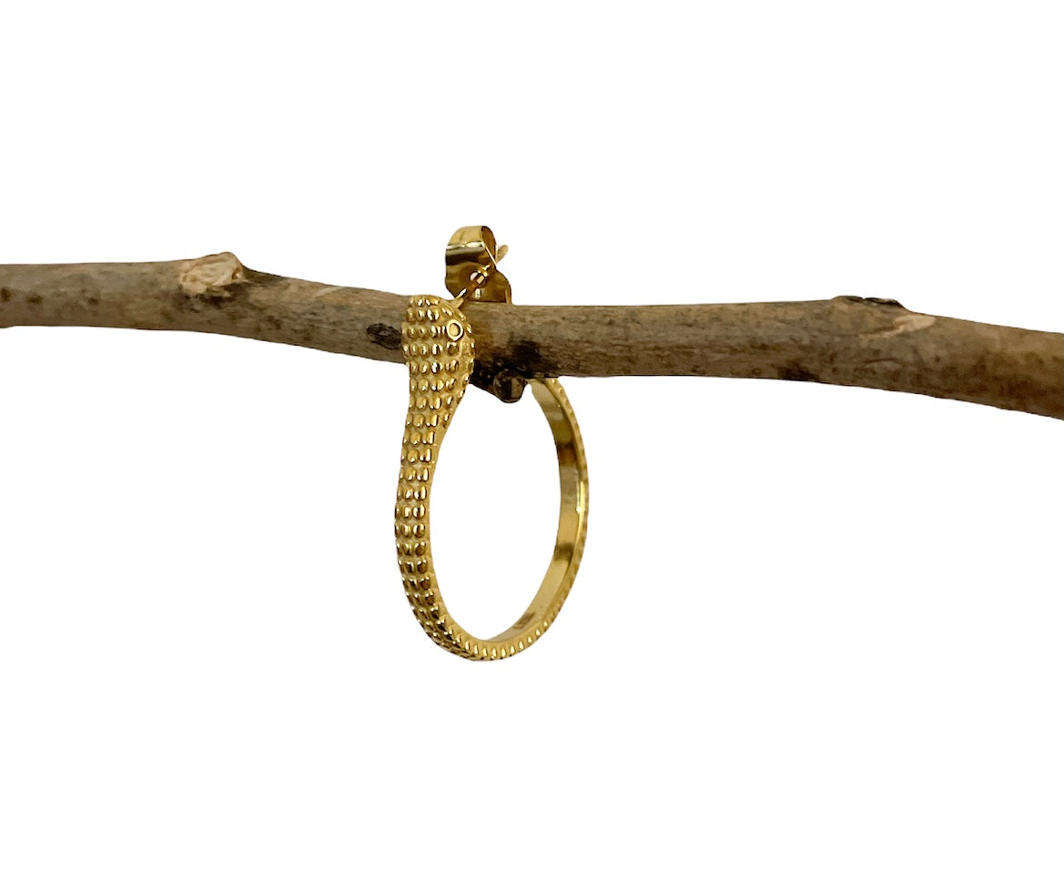 Coppia orecchini cerchio serpente 2,5 cm circa