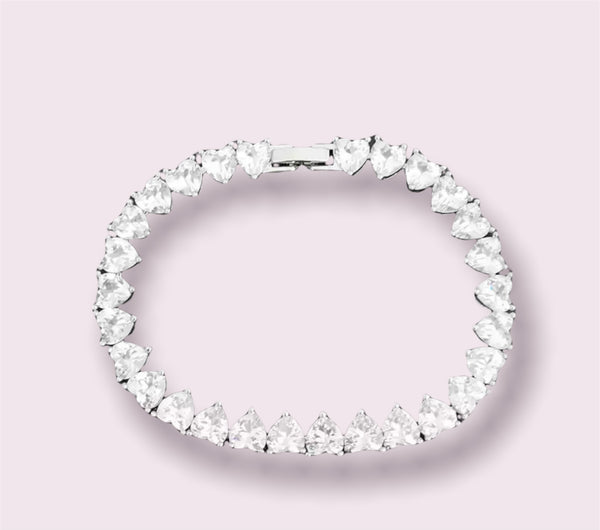 Bracciale tennis cuore vari colori