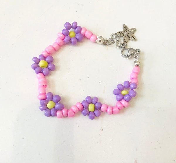 Bracciale vari colori fiorellini miuky grandi handmade