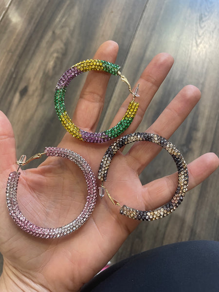 Coppia orecchini bling bling fantasia vari colori