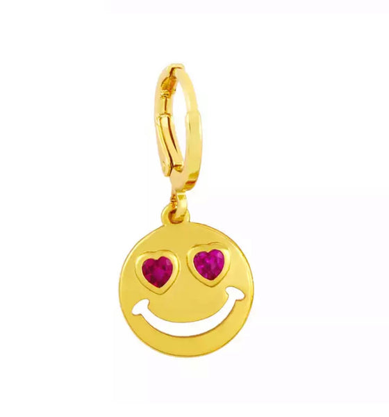 Mono orecchino smile occhi cuore cristallo
