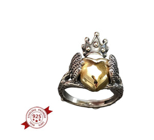 Anello claddagh con corona argento 925