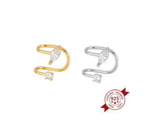 Mono earcuff argento 925 con crystal