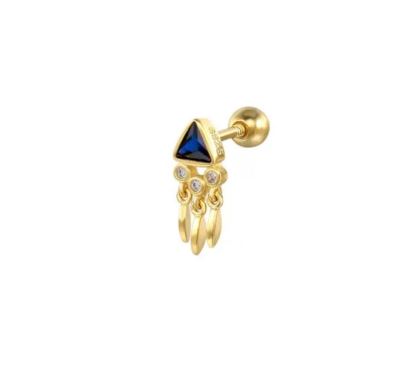 Mono orecchino piercing stud argento 925