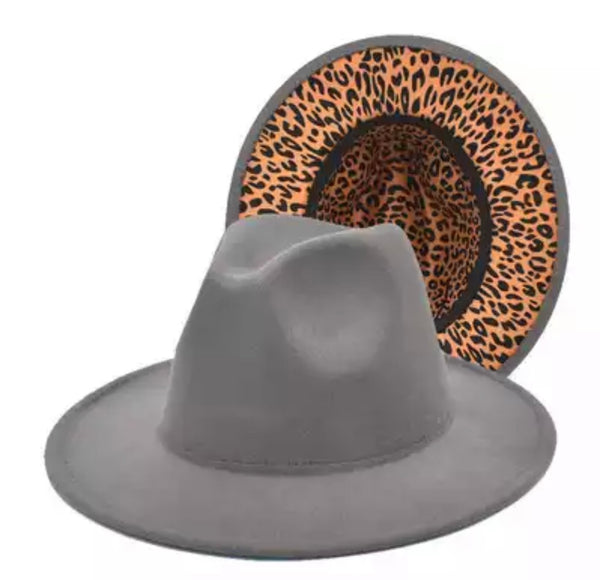 Cappello  Fedora Double face interno maculato vari colori con fascia accessorio estraibile