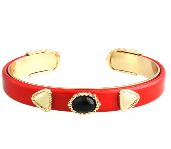 Bracciale regolabile pelle e applique
