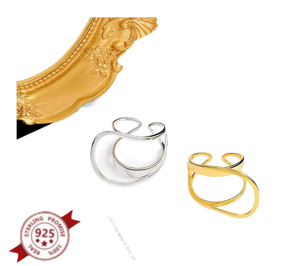 Anello doppio strato regolabile argento 925