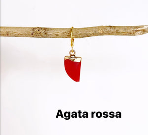 Mono orecchino dentino pietra vari colori