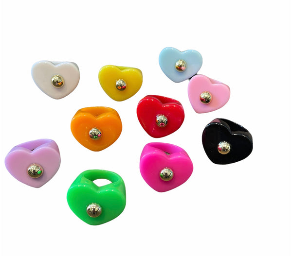 Anello resina cuore borchia l’anello che sceglie dove andare