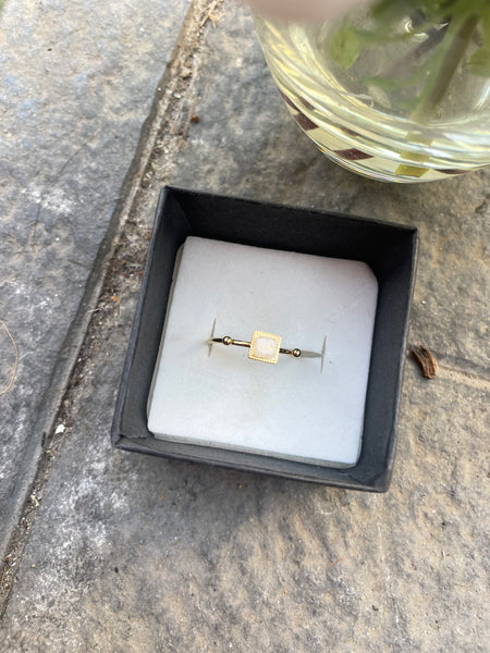 Anello delle isole  Santorini pietra quadrata vari colori