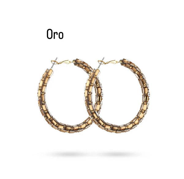 Coppia orecchini bling bling crystal vari colori