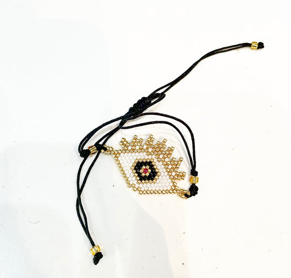 Bracciale cavigliera occhio perline vari colori