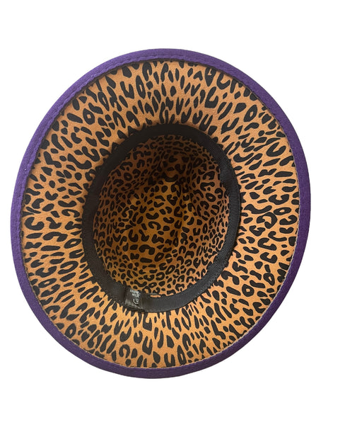 Cappello  Fedora Double face interno maculato vari colori con fascia accessorio estraibile