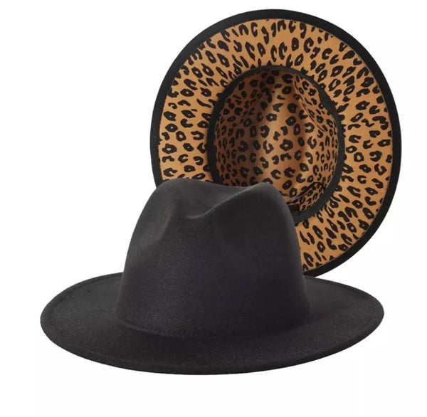 Cappello  Fedora Double face interno maculato vari colori con fascia accessorio estraibile
