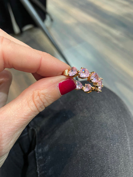 Mono orecchino vari colori cerchio giro di cuori kry