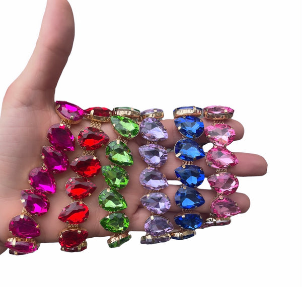 Bracciale  vari colori maxi tennis goccia bling bling