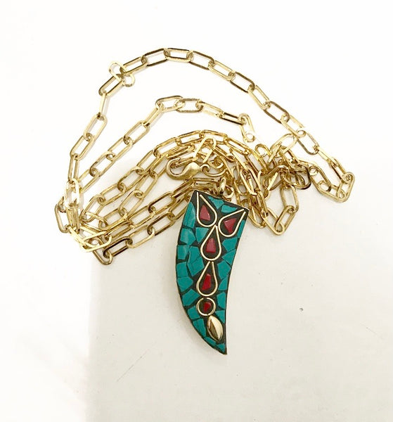Collana personalizzabile corno grande handmade estrella