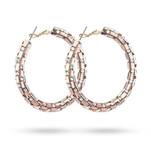 Coppia orecchini bling bling crystal vari colori
