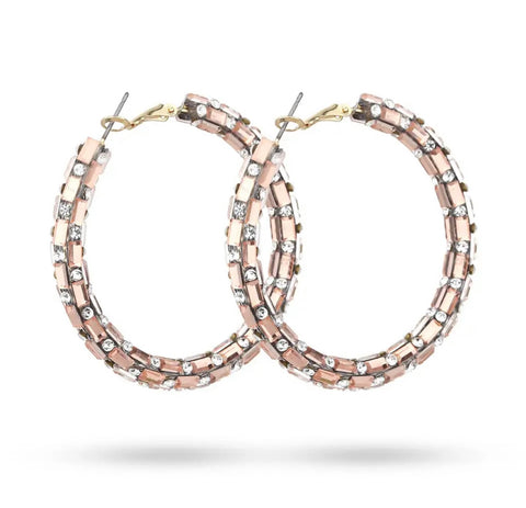 Coppia orecchini bling bling crystal vari colori