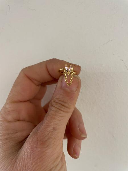 Mono earcuff cuore e catenella