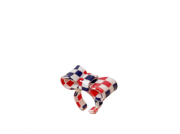 Anello resina fiocco vicky quadretti