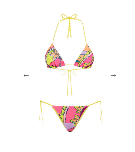 Bikini mefui reversibile triangolo e slip brasiliano regolabile wet