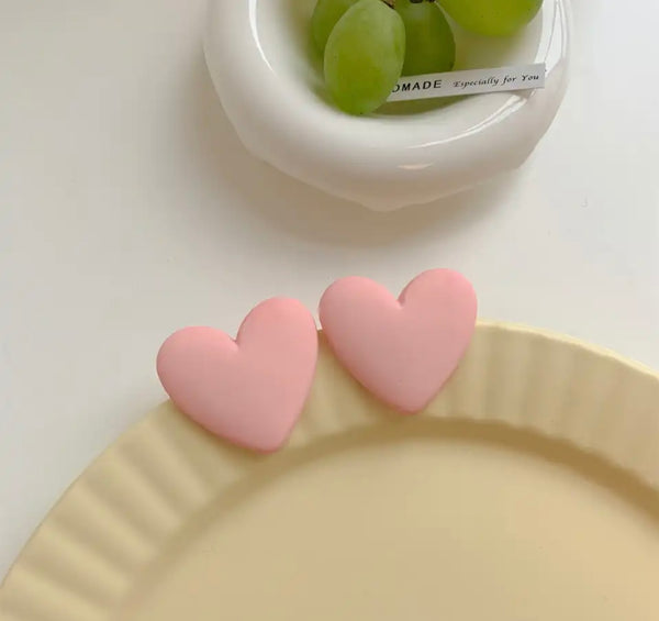 Coppia orecchini cuore resina argento 925