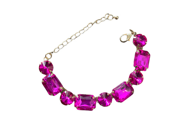 Bracciale vari colori crystal maxi bling bling tennis un filo