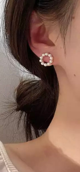 Mono earcuff  cerchio giro perle piccolo