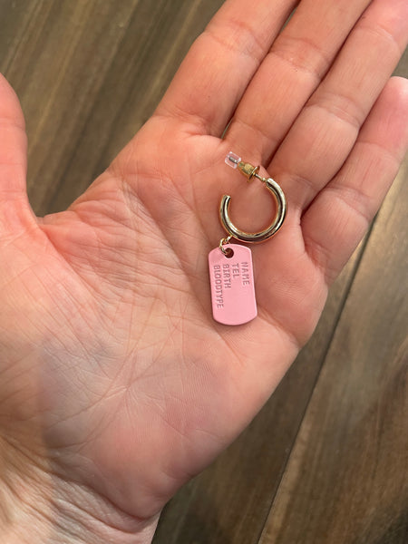 Mono orecchino  placca dogtag