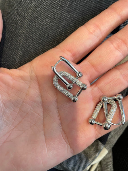 Mono orecchino catena  Chain diamantata