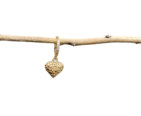 Mono orecchino cuore tridimensionale